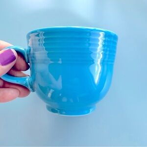 Fiestaware small coffee cup, turquoise blue color, vintage, EUC